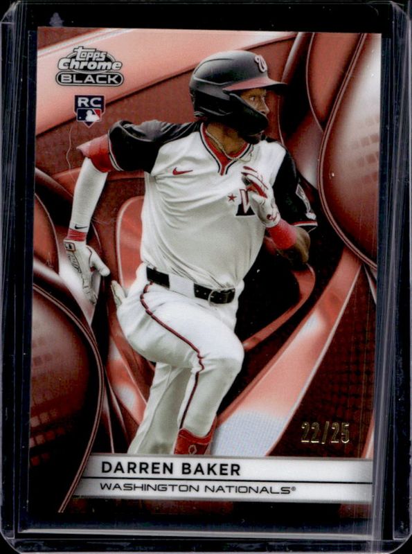 Darren Baker 2025 Topps Chrome Black #56 Orange Refractor /25 Rookie RAW