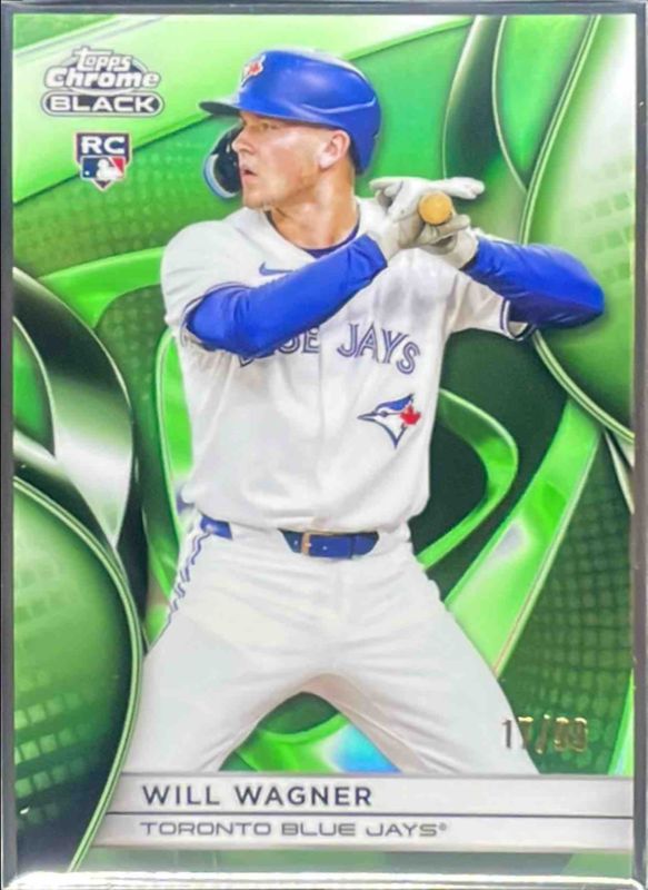 Will Wagner 2025 Topps Chrome Black #71 Green Refractor /99 Rookie RAW