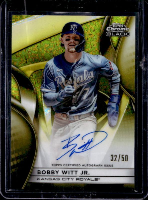 Bobby Witt 2025 Topps Chrome Black #CBA-BW Autographs - Gold Mini-Diamond Refractor /50 RAW