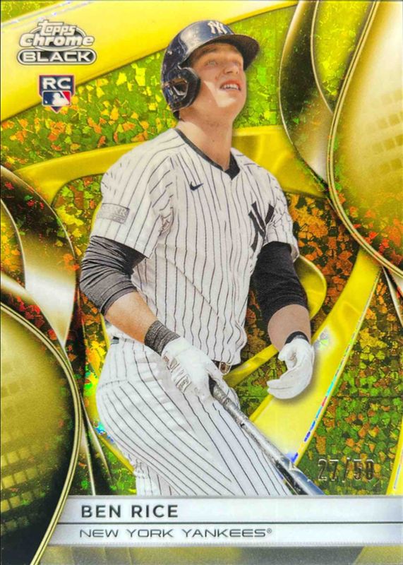 Ben Rice 2025 Topps Chrome Black #120 Gold Mini Diamond Refractor /50 Rookie RAW