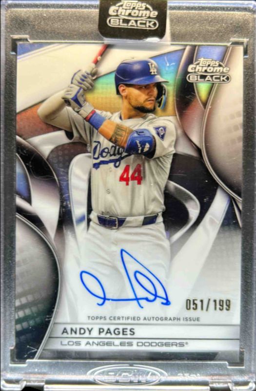 Andy Pages 2025 Topps Chrome Black #CBA-APA Autographs - Refractor /199 RAW
