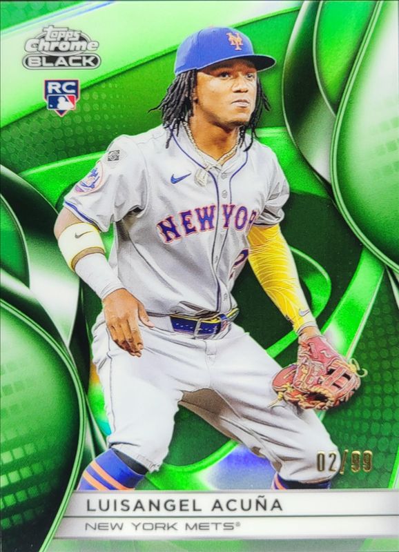 Luisangel Acuna 2025 Topps Chrome Black #53 Green Refractor /99 Rookie RAW