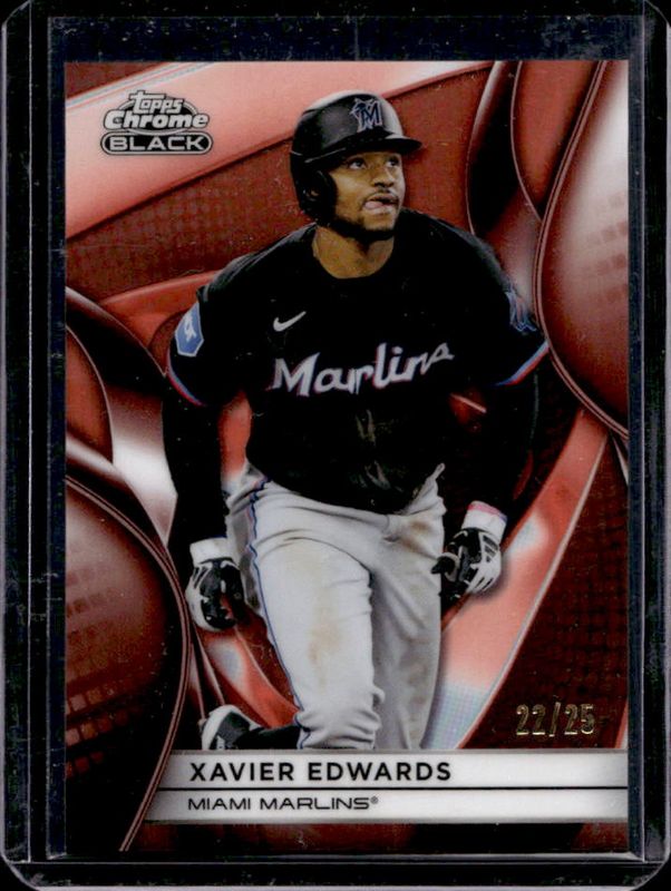 Xavier Edwards 2025 Topps Chrome Black #74 Orange Refractor /25 RAW
