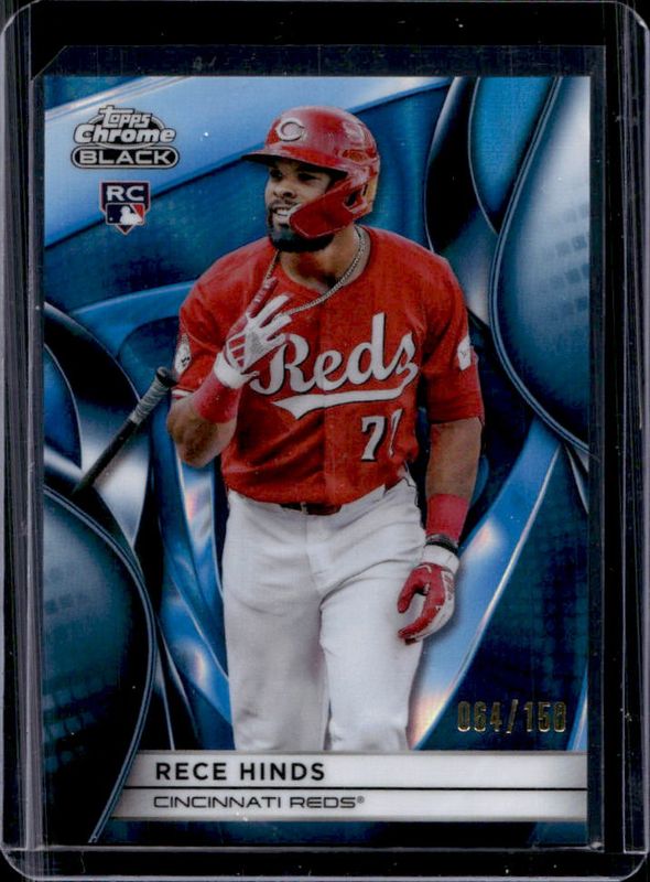 Rece Hinds 2025 Topps Chrome Black #149 Blue Refractor /150 Rookie RAW