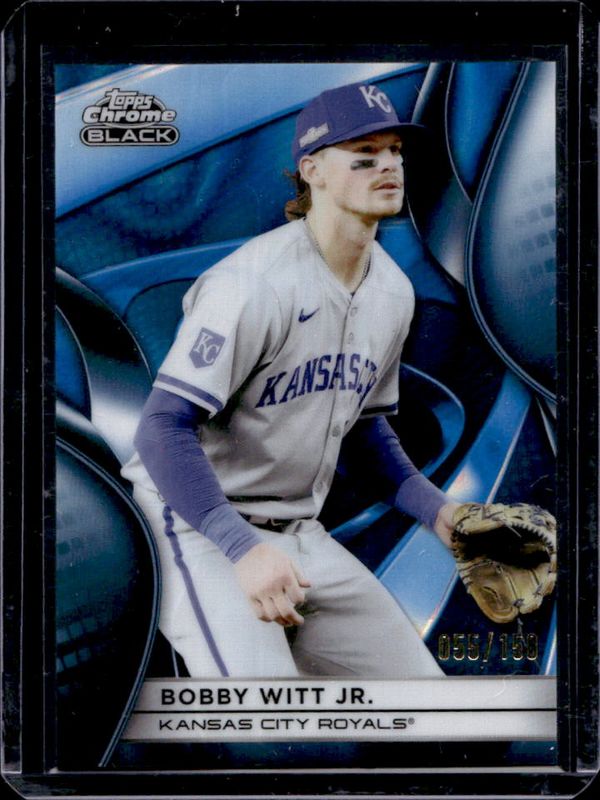 Bobby Witt 2025 Topps Chrome Black #1 Blue Refractor /150 RAW