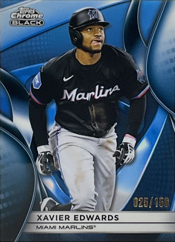 Xavier Edwards 2025 Topps Chrome Black #74 Blue Refractor /150 RAW