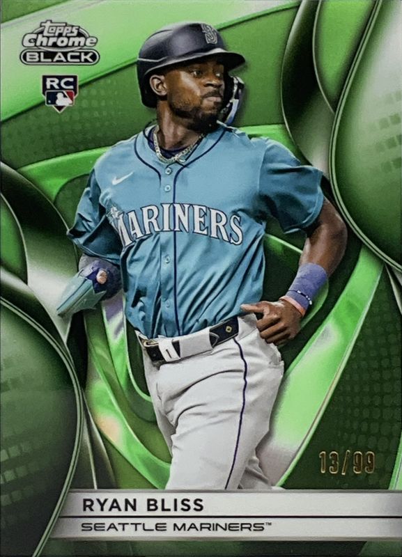 Ryan Bliss 2025 Topps Chrome Black #33 Green Refractor /99 Rookie RAW