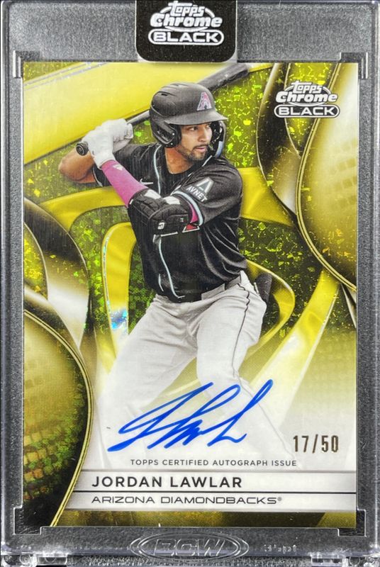 Jordan Lawlar 2025 Topps Chrome Black #CBA-JLA Autographs - Gold Mini-Diamond Refractor /50 RAW