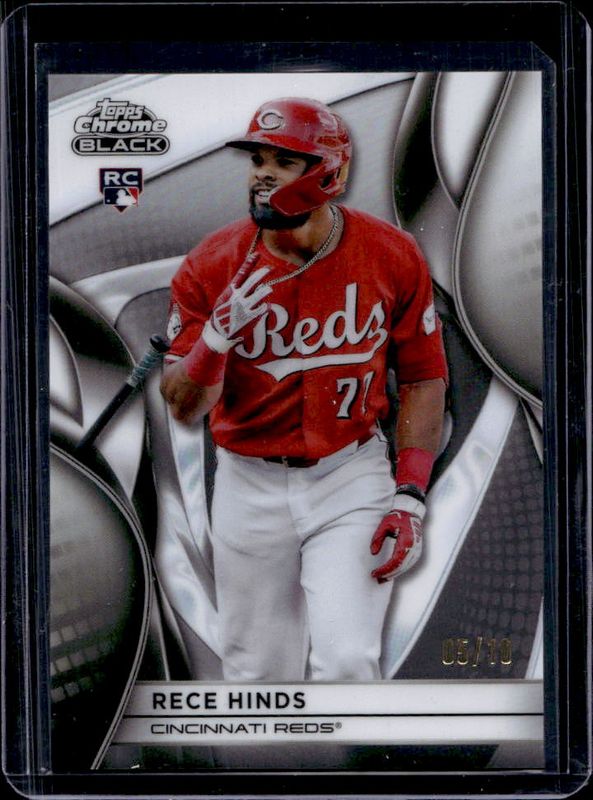 Rece Hinds 2025 Topps Chrome Black #149 White Refractor /10 Rookie RAW