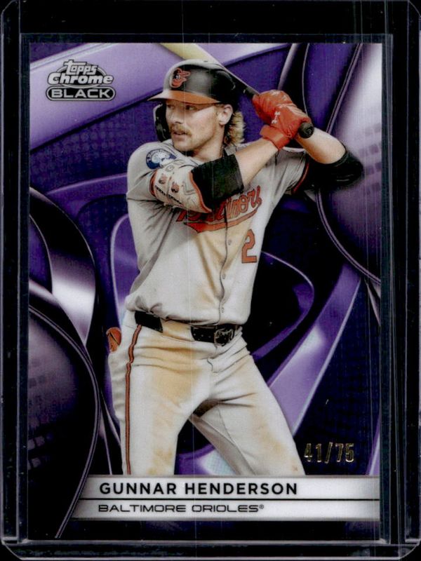 Gunnar Henderson 2025 Topps Chrome Black #3 Purple Refractor /75 RAW