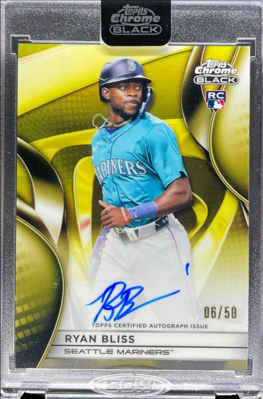 Ryan Bliss 2025 Topps Chrome Black #CBA-RB Autographs - Gold Refractor /50 Rookie RAW