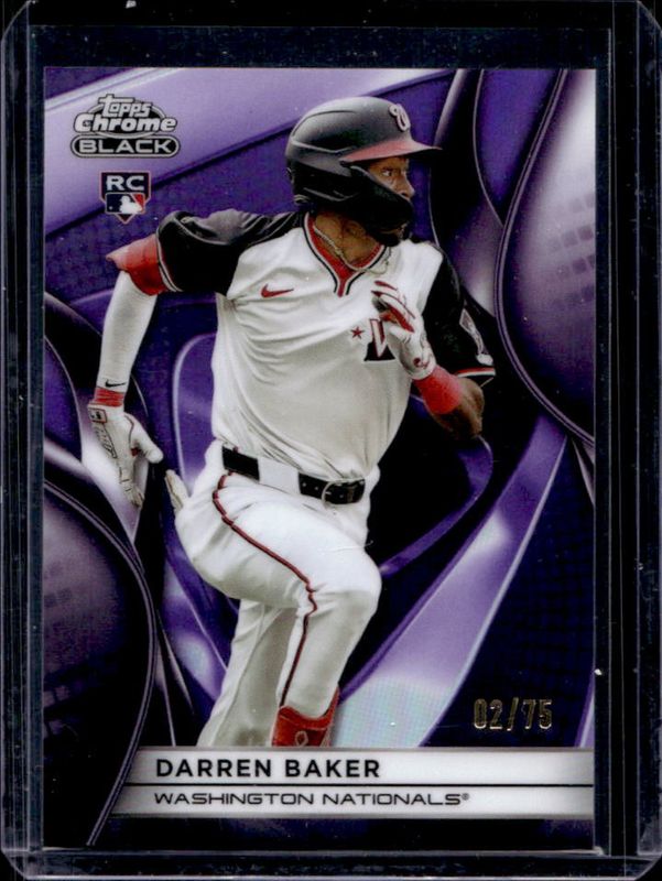Darren Baker 2025 Topps Chrome Black #56 Purple Refractor /75 Rookie RAW