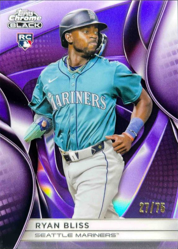 Ryan Bliss 2025 Topps Chrome Black #33 Purple Refractor /75 Rookie RAW
