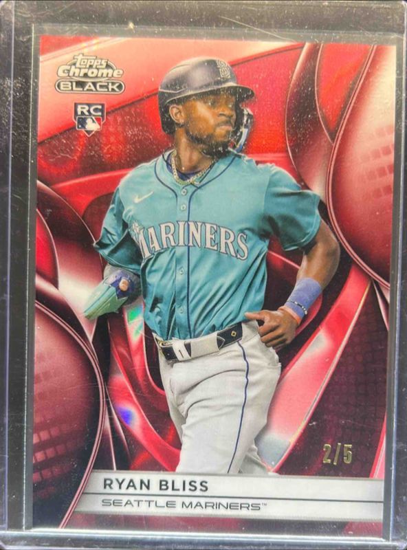 Ryan Bliss 2025 Topps Chrome Black #33 Red Refractor /5 Rookie RAW