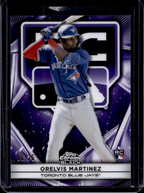 Orelvis Martinez 2025 Topps Chrome Black #54 Rookie Design Variations - Purple Refractor /75 RAW