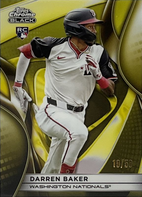 Darren Baker 2025 Topps Chrome Black #56 Gold Refractor /50 Rookie RAW