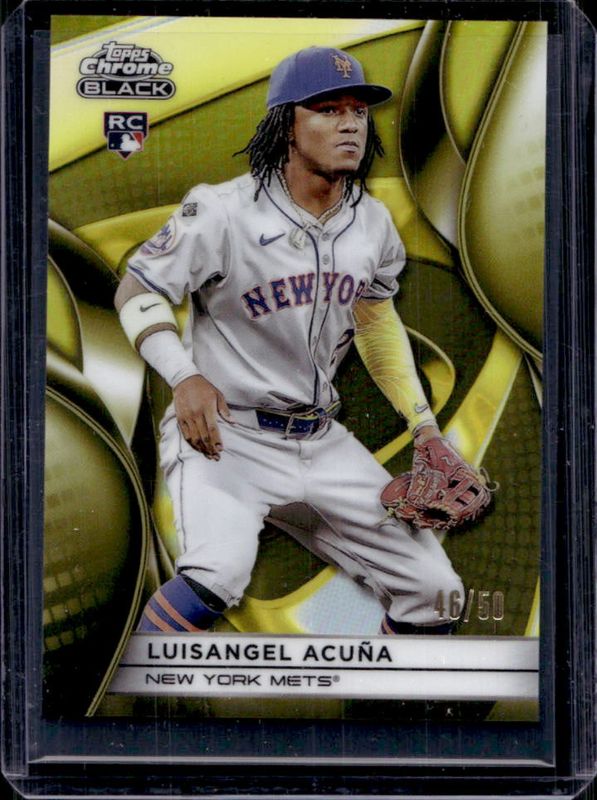Luisangel Acuna 2025 Topps Chrome Black #53 Gold Refractor /50 Rookie RAW