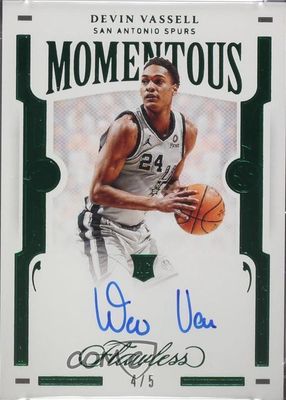 2020 Flawless #MOM-VAS Momentous Autographs - Emerald /5