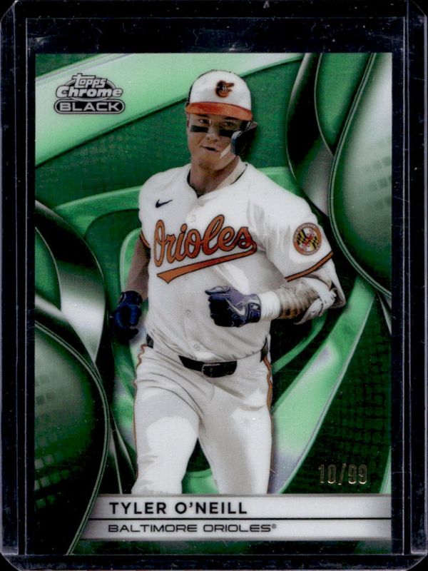 Tyler O'Neill 2025 Topps Chrome Black #86 Green Refractor /99 RAW