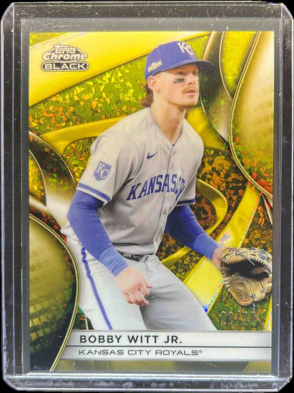 Bobby Witt 2025 Topps Chrome Black #1 Gold Mini Diamond Refractor /50 RAW