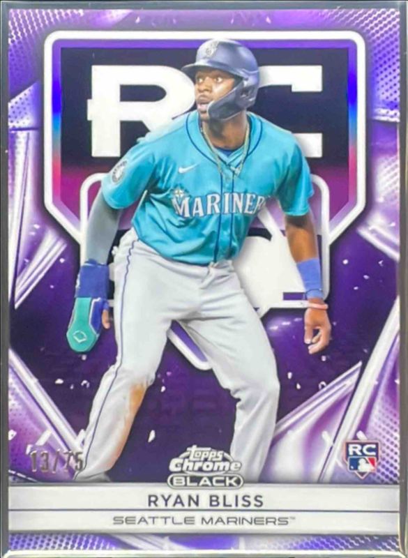Ryan Bliss 2025 Topps Chrome Black #7 Rookie Design Variations - Purple Refractor /75 RAW