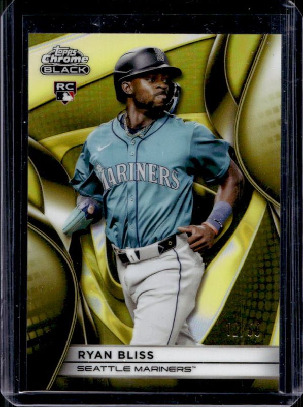 Ryan Bliss 2025 Topps Chrome Black #33 Gold Refractor /50 Rookie RAW