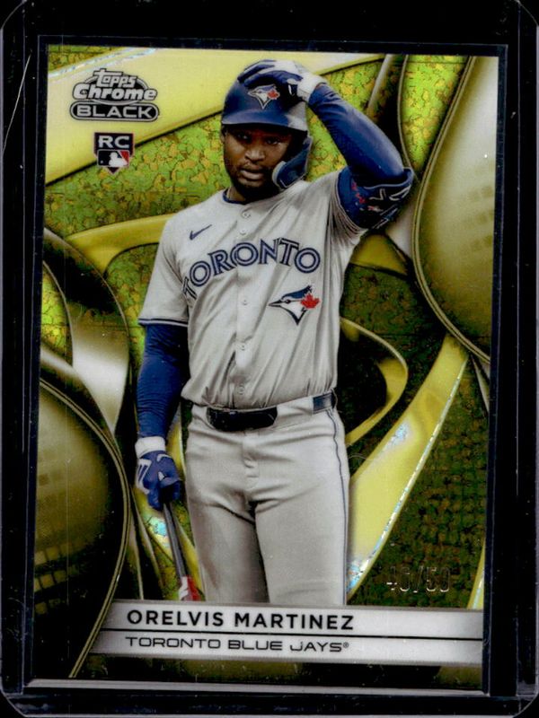 Orelvis Martinez 2025 Topps Chrome Black #88 Gold Mini Diamond Refractor /50 Rookie RAW