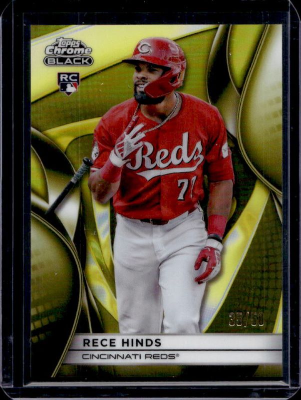 Rece Hinds 2025 Topps Chrome Black #149 Gold Refractor /50 Rookie RAW