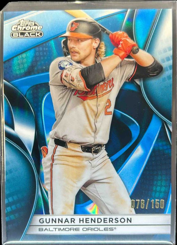 Gunnar Henderson 2025 Topps Chrome Black #3 Blue Lava Refractor /150 RAW