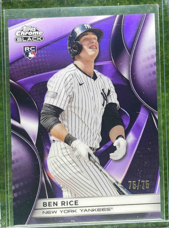 Ben Rice 2025 Topps Chrome Black #120 Purple Refractor /75 Rookie RAW