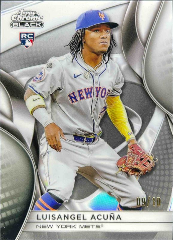 Luisangel Acuna 2025 Topps Chrome Black #53 White Refractor /10 Rookie RAW