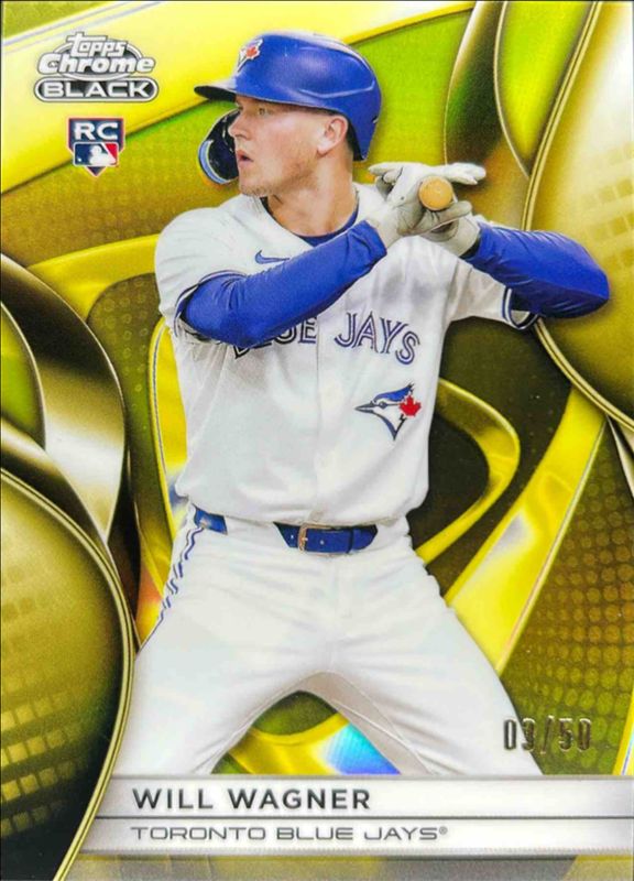Will Wagner 2025 Topps Chrome Black #71 Gold Refractor /50 Rookie RAW