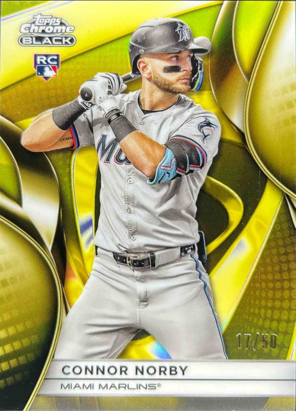 Connor Norby 2025 Topps Chrome Black #29 Gold Refractor /50 Rookie RAW
