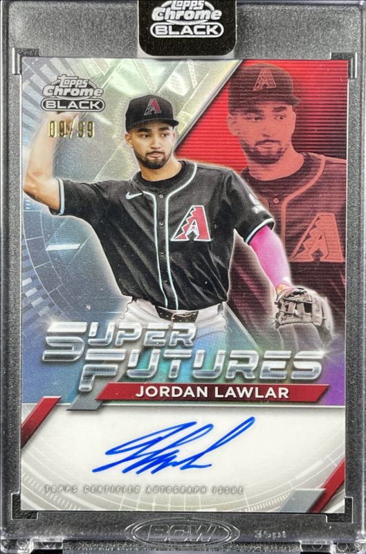 Jordan Lawlar 2025 Topps Chrome Black #FSA-JLA Super Futures Autographs /99 RAW