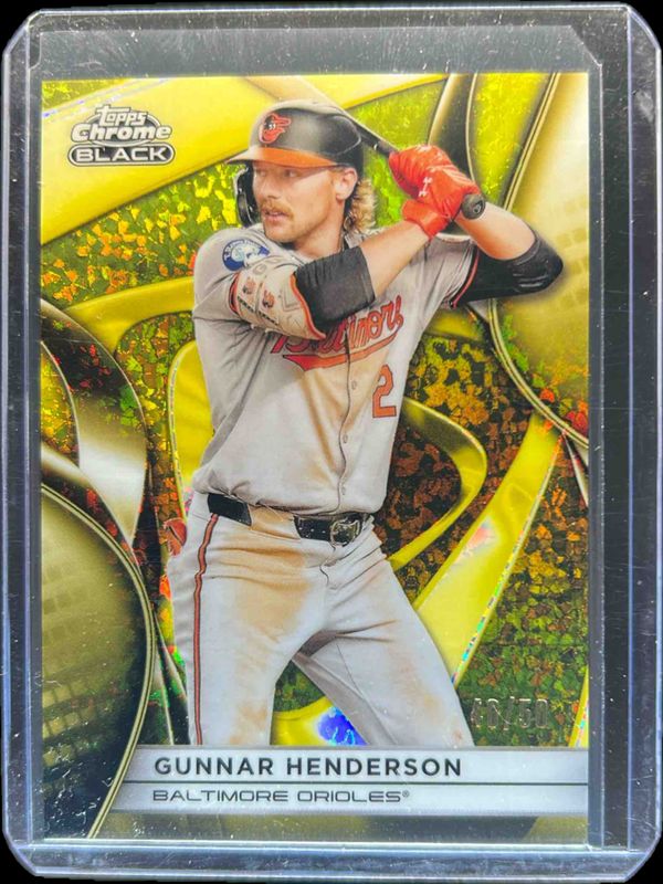 Gunnar Henderson 2025 Topps Chrome Black #3 Gold Mini Diamond Refractor /50 RAW