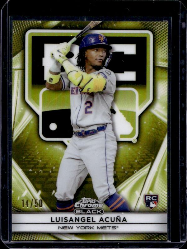 Luisangel Acuna 2025 Topps Chrome Black #88 Rookie Design Variations - Gold Refractor /50 RAW