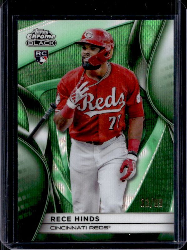 Rece Hinds 2025 Topps Chrome Black #149 Green Wave Refractor /99 Rookie RAW