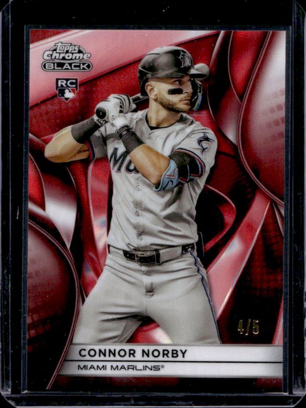 Connor Norby 2025 Topps Chrome Black #29 Red Lava Refractor /5 Rookie RAW