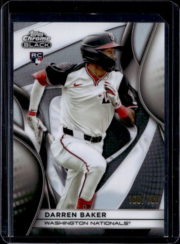 Darren Baker 2025 Topps Chrome Black #56 Refractor /199 Rookie RAW