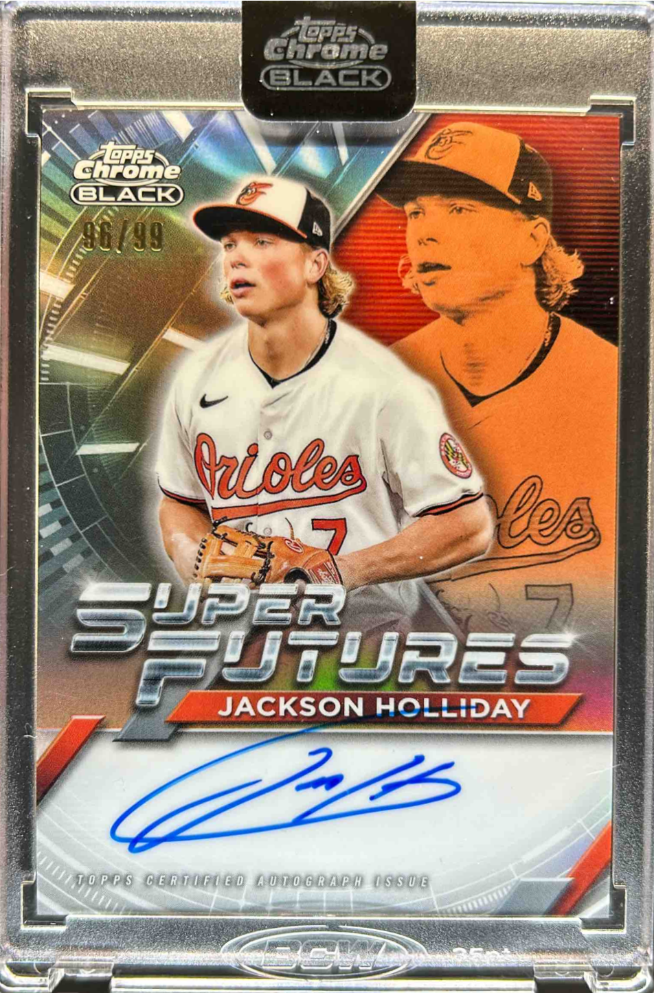 Jackson Holliday 2025 Topps Chrome Black #FSA-JH Super Futures