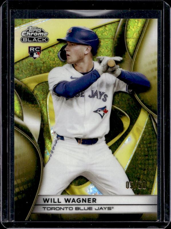 Will Wagner 2025 Topps Chrome Black #71 Gold Mini Diamond Refractor /50 Rookie RAW
