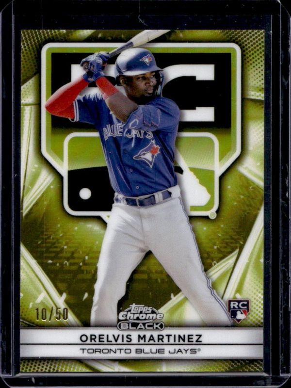 Orelvis Martinez 2025 Topps Chrome Black #54 Rookie Design Variations - Gold Refractor /50 RAW