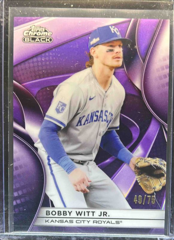 Bobby Witt 2025 Topps Chrome Black #1 Purple Refractor /75 RAW