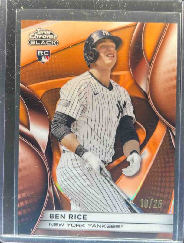 Ben Rice 2025 Topps Chrome Black #120 Orange Refractor /25 Rookie RAW