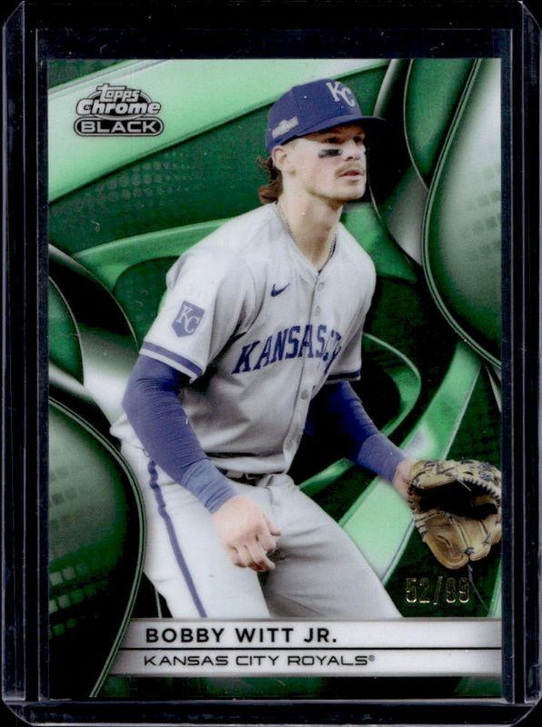 Bobby Witt 2025 Topps Chrome Black #1 Green Refractor /99 RAW