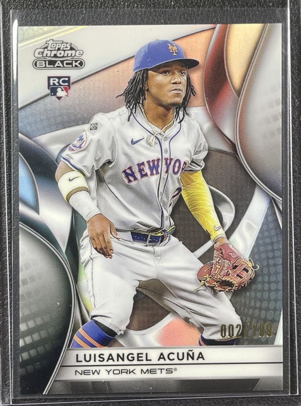 Luisangel Acuna 2025 Topps Chrome Black #53 Refractor /199 Rookie RAW