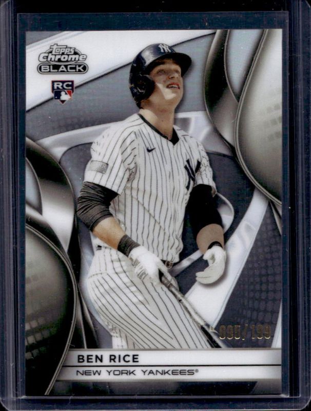 Ben Rice 2025 Topps Chrome Black #120 Refractor /199 Rookie RAW