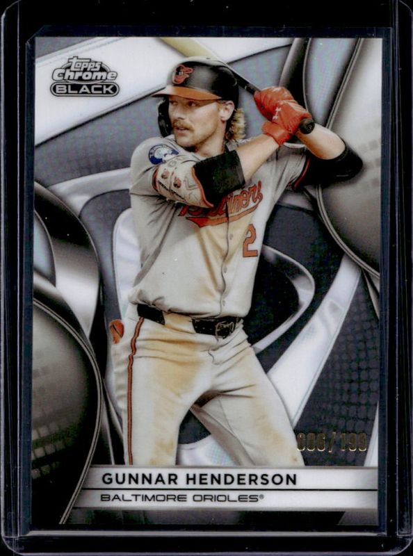Gunnar Henderson 2025 Topps Chrome Black #3 Refractor /199 RAW