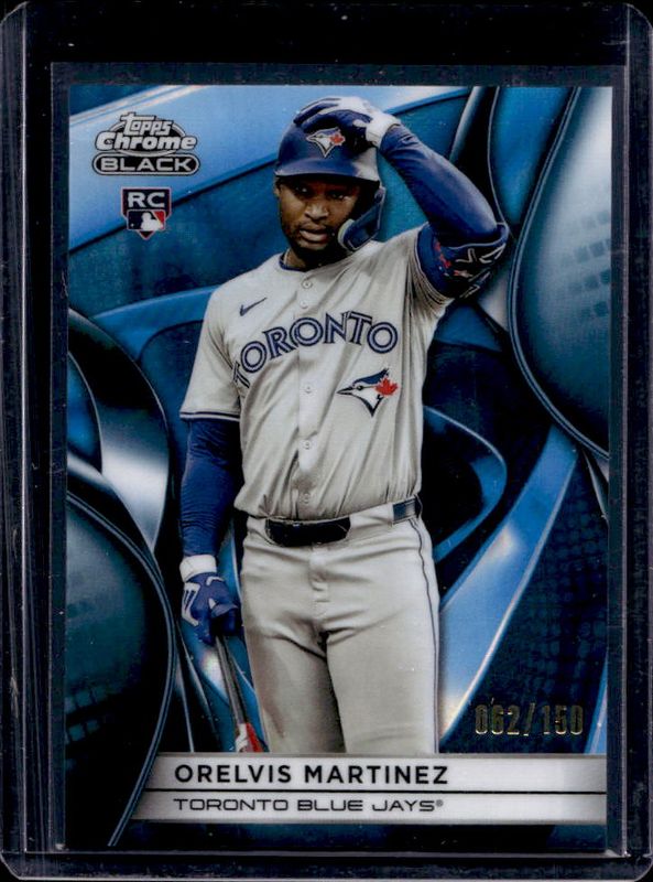 Orelvis Martinez 2025 Topps Chrome Black #88 Blue Refractor /150 Rookie RAW