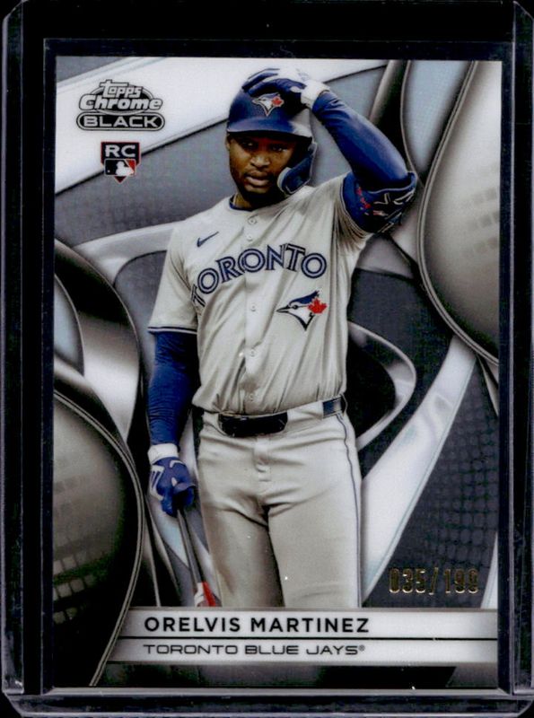 Orelvis Martinez 2025 Topps Chrome Black #88 Refractor /199 Rookie RAW